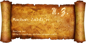 Machan Zalán névjegykártya